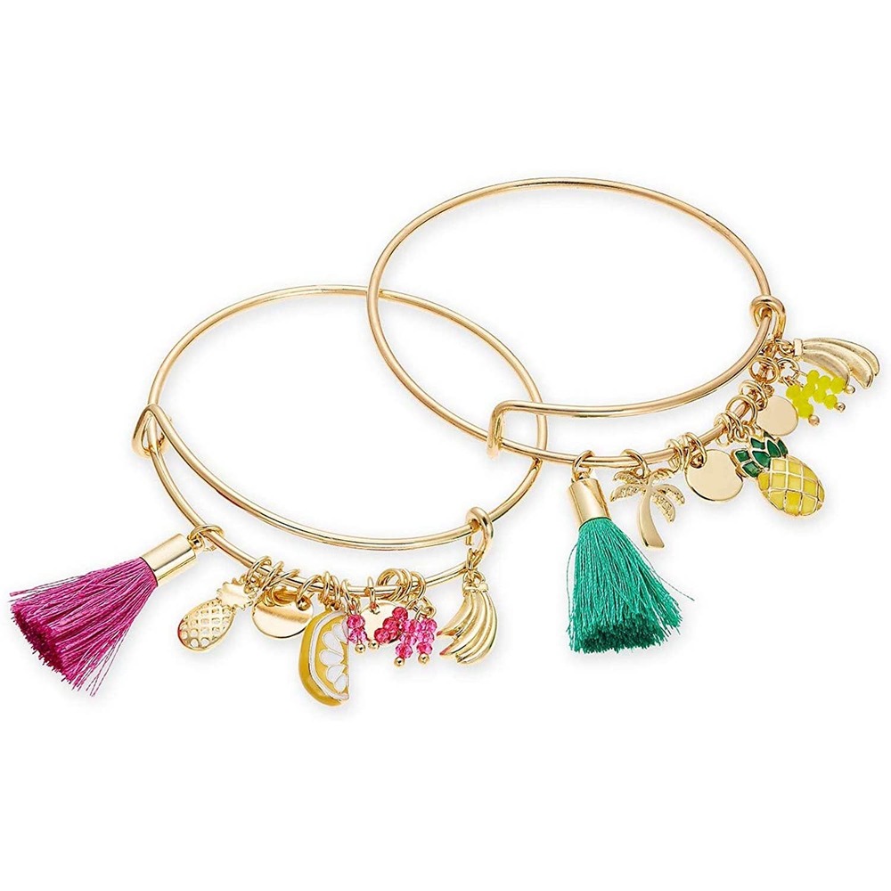4/$25 INC 2-Pc Fruit Charm Bangle Bracelets - Picture 1 of 1
